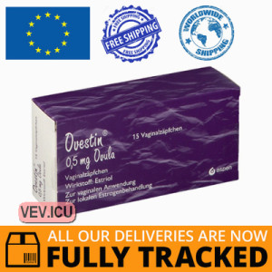 Ovestin 0.5mg 15 vaginal suppositories — Made in Germany — Free Delivery