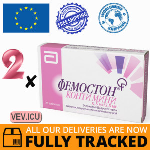 Femoston Conti Mini 0.5mg / 2.5mg, 2p x 28 tablets — Made in Netherlands — Free Delivery