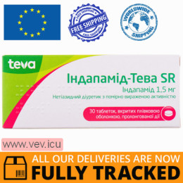 Indapamide-Teva SR 1.5 mg 30 tablets — Made in Germany — Free Delivery