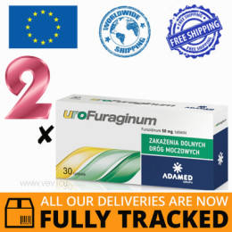 2 x UROFURAGINUM 50MG 30 TABS - MADE IN POLAND - FREE SHIPPING
