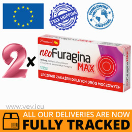 2 x NEOFURAGINA MAX 100 MG, 25 TABS - MADE IN POLAND - FREE SHIPPING
