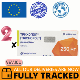 Trichopol 250mg 2p x 20 tablets — Made in Poland by Polpharma — Free Delivery