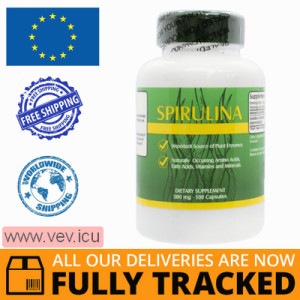 Spirulina 500mg, 100 capsules — Made in USA — Free Delivery