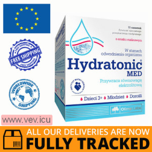 Hydratonic Med, raspberry flavor, 10 sachets — Made in Poland — Free Delivery