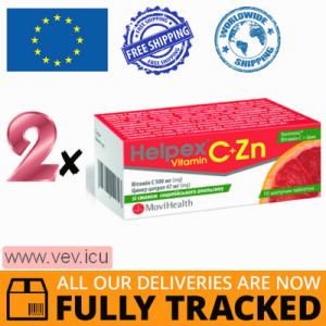 Helpex Vitamin C + Zinc, with sicilian orange flavor, 2p x 10 effervescent tablets — Made in Germany — Free Delivery
