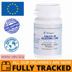 Calcium gluconicum 50 tablets — Made in Poland — Free Delivery
