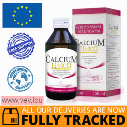 Calcium Hasco 115.6 mg / 5 ml, syrup, raspberry flavor, 150 ml — Made in Poland — Free Delivery Calcium Hasco 115.6 mg / 5 ml, syrup, raspberry flavor, 150 ml — Made in Poland — Free Delivery