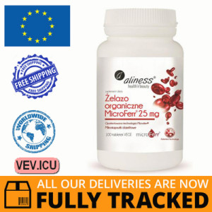 Aliness Iron Microferr 25mg 100 capsules — Made in Poland — Free Delivery