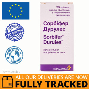 SORBIFER DURULES 30 PILLS — MADE IN HUNGARY — FREE SHIPPING