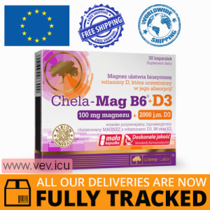 Olimp Chela-Mag B6 + D3, 30 capsules — Made in Poland — Free Delivery