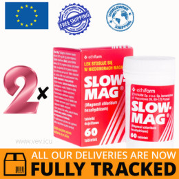 2 x SLOW-MAG 60 GASTRO-RESISTANT TABS — MADE IN POLAND — FREE SHIPPING