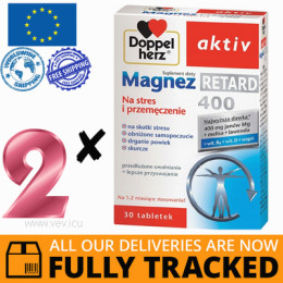 2 x DOPPELHERZ AKTIV MAGNESIUM 400 RETARD 30 TABS — MADE IN GERMANY — FREE SHIPPING 2 x DOPPELHERZ AKTIV MAGNESIUM 400 RETARD 30 TABS — MADE IN GERMANY — FREE SHIPPING