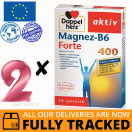 2 x DOPPELHERZ AKTIV MAGNESIUM-B6 FORTE 400 30 TABS - MADE IN GERMANY - FREE SHIPPING 2 x DOPPELHERZ AKTIV MAGNESIUM-B6 FORTE 400 30 TABS - MADE IN GERMANY - FREE SHIPPING