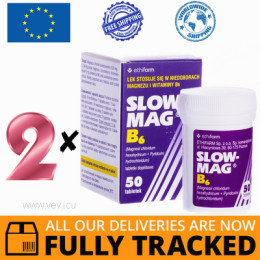 2 x SLOW-MAG B6 50 TABS — MADE IN POLAND — FREE SHIPPING