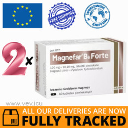 2 x MAGNEFAR B6 FORTE 60 TABS — MADE IN POLAND — FREE SHIPPING