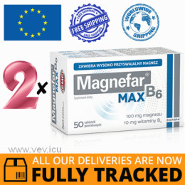 2 x MAGNEFAR B6 MAX 50 TABS — MADE IN POLAND — FREE SHIPPING