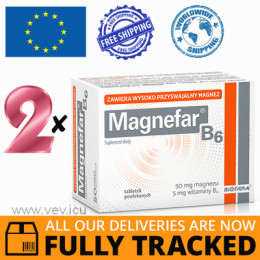 2 x MAGNEFAR B6 50 TABS — MADE IN POLAND — FREE SHIPPING