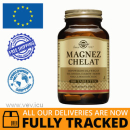 SOLGAR MAGNESIUM CHELATE 100 TABS - MADE IN USA - FREE SHIPPING