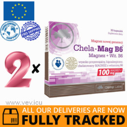 2 x CHELA-MAG B6 30 CAPS - MADE IN POLAND - FREE SHIPPING 2 x CHELA-MAG B6 30 CAPS - MADE IN POLAND - FREE SHIPPING