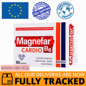 Magnefar B6 Cardio 60 tablets — Made in Poland — Free Delivery