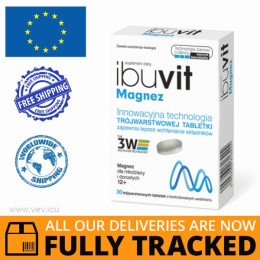 Ibuvit Magnesium 30 tablets — Made in Poland by Polpharma — Free Delivery