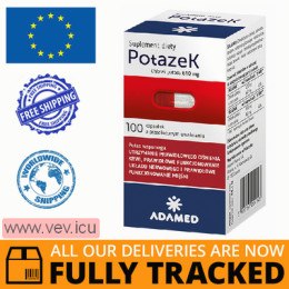 Potazek potassium chloride 100 capsules — Made in Poland by Adamed — Free Delivery