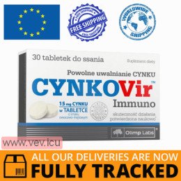 Olimp CynkoVir Immuno, zinc 15 mg, fruit and mint flavor, 30 lozenges — Made in Poland — Free Delivery