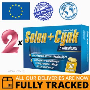 2 x SELENIUM + ZINC WITH VITAMINS 30 TABS - MADE IN POLAND - FREE SHIPPING 