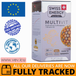 Swiss Energy, MultiVit, strength and health with vitamin C, vitamin D3 and zinc, 30 capsules — Made in Bulgaria — Free Delivery