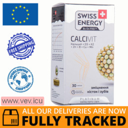 Swiss Energy, Calcivit, with vitamin D3 and zinc 30 capsules — Made in Bulgaria — Free Delivery