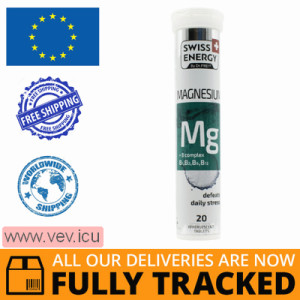 Swiss Energy, Magnesium+ B complex, 20 effervescent tablets — Made in Bulgaria — Free Delivery
