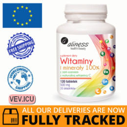 Aliness Vitamins and minerals 100%, 120 tablets — Made in Poland — Free Delivery