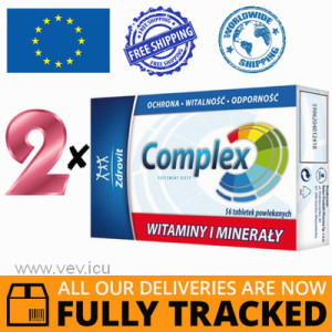 2 x COMPLEX VITAMINS AND MINERALS 56 TABS - MADE IN POLAND - FREE SHIPPING 