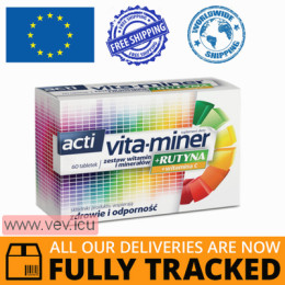 Acti Vita-miner + Rutin + vitamin C, 60 tablets — Made in Poland by Aflofarm — Free Delivery