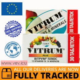 Vitrum Plus with vitamin C, vitamin D3 and zinc 30 tablets — Made in USA — Free Delivery