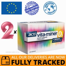 2 x ACTI VITA-MINER D3 60 TABS - MADE IN POLAND - FREE SHIPPING 