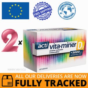 2 x ACTI VITA-MINER D3 60 TABS - MADE IN POLAND - FREE SHIPPING 