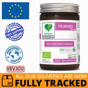 BeOrganic Folian BIO 600mcg, 100 tablets — Made in Poland — Free Delivery