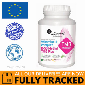 ALINESS VITAMIN B COMPLEX B-50 METHYL 100 CAPS - MADE IN POLAND - FREE SHIPPING 