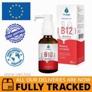 AVITALE VITAMIN B12 200 MG, DROPS, 30 ML - MADE IN POLAND - FREE SHIPPING