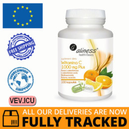 Aliness Vitamin C 1000 mg plus 100 capsules — Made in Poland — Free Delivery