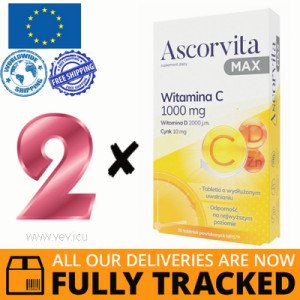 2 x ASCORVITA MAX 30 TABS — MADE IN POLAND — FREE SHIPPING