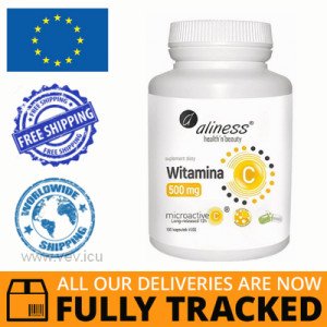 ALINESS VITAMIN C 500 MG PLUS 100 CAPS - MADE IN POLAND - FREE SHIPPING