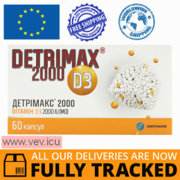 Detrimax 2000 vitamin D3 60 tablets — Made in Poland — Free Delivery
