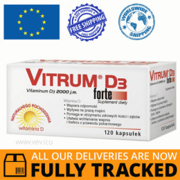 VITRUM D3 FORTE 2000 J.M. 120 СAPS —   MADE IN JAPAN — FREE SHIPPING