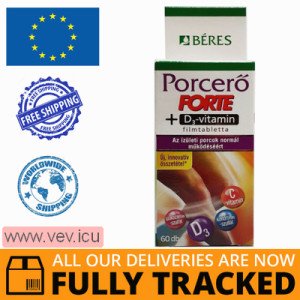 Porcero Forte + vitamin D3, 60 tablets — Made in Hungary — Free Delivery 