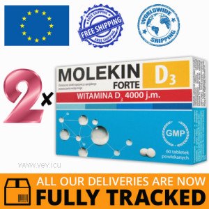 2 x MOLEKIN D3 FORTE 60 TABS - MADE IN POLAND - FREE SHIPPING 