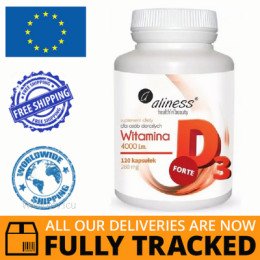 ALINESS VITAMIN D3 FORTE 4000 IU 120 CAPS - MADE IN POLAND - FREE SHIPPING