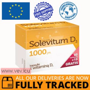 Solevitum D3, Vitamin D 1000 IU, 75 capsules — Made in Poland by Aflofarm — Free Delivery
