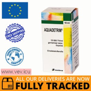 Aquadetrim vitamin D3 aqueous solution for oral administration 15000 IU/ ml 10 ml — Made in Poland — Free Delivery